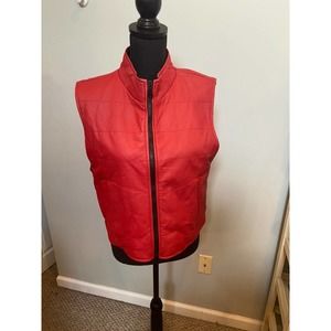 Red leather vest